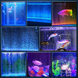 Air Pump RGB Aquarium Fish Tank LED Light with Remote 12/26/31/41/46CM Waterproof Safe Fish Lamps AC110-240V to DC12V EU Plug