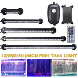 Air Pump RGB Aquarium Fish Tank LED Light with Remote 12/26/31/41/46CM Waterproof Safe Fish Lamps AC110-240V to DC12V EU Plug