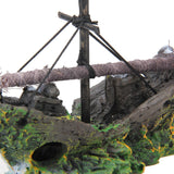 Resin Home Aquarium Ornament Wreck Sunk Ship Aquarium Ornament Sailing Boat Destroyer Fish Tank Tank Aquarium Decoration