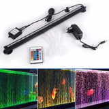 46CM 5050 RGB LED Aquarium Light Submersible Air Bubble Lamp Light For Fish Tank Accessory With Remote Control Waterproof