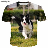 Smartest Pet Border Collie 3D Print Tshirt Men/women Streetwear