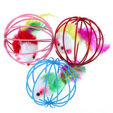 Cat Toys Hollow Funny Ball Feather Mouse Toys