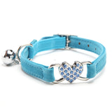 Heart Charm and Bell Safety Elastic Adjustable with Soft Velvet Material collar