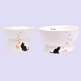 Pet Raised Ceramic Bowl Adult Cat Food Water Bowl Protecting Cervical Pet Feeder Bowl Indoor Cat Kitten Care Feeding Bowls