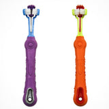 New Dog Toothbrush Three Sided Pet Clean Mouth Supplies Puppy Dogs Cats Teeth Care Cleaning Brushes Grooming Tools