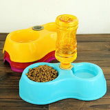 Creative Dual Port Dog Food Dish Bowl Automatic Water Dispenser Feeders Cat Drinking Pet Feeder Pet Drinking Fountain