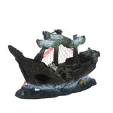 Resin Home Aquarium Ornament Wreck Sunk Ship Fish Tank Decoration