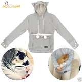 Cat Lovers Hoodies With Cuddle Pouch Mewgaroo Nyangaroo Dog Pet Hoodies For Casual Kangaroo Pullovers With Ears Sweatshirt 4XL