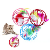 1Pc Cat Toys Hollow Ball Feather Mouse Toys for Cats Kitten Playing Funny Mice Mouse Toys Pet Animals Products