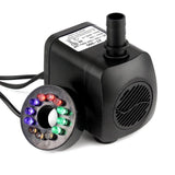Mini Submersible Water Pump with LED Light for Aquariums KOI Fish Pond Fountain Waterfall underwater light pond Lighting