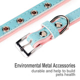 FLOWGOGO Personalized Engraved Dog Cat Collar Braided Custom Leather Puppy Cat Pet Collars ID Tag For Small Medium Dogs