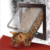 Pet Door 4 Way Lockable Security Flap Door for Dog Cat Kitten Wall Mount Door Animal Small Pet Cat Dog Gate Door
