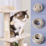 5M Natural Sisal Rope Durable 4/6/8mm DIY Making Desk Chair Legs Cat Scratching Post Toy Bingding Material For Cat Sharpen Claw