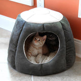 Petshy Foldable Pet Cat House Kennels Nest Winter Warm Kitten Puppy Sleeping Bed Cushion Tent Small Medium Dogs Pets Home Cave