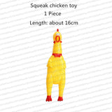 Rubber Squeak Toy for Dog Screaming Chicken Chew Bone Squeaky Ball Toys