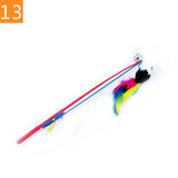 Teaser Feather Toys Kitten Funny Colorful Rod Cat Wand Toys Interactive Stick