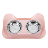 Durable Double Stainless Steel Pets Bowls with Non-spill & Non-skid Design