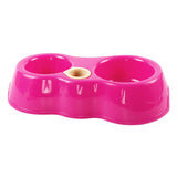 Portable Pet Feeder Plastic Dual Port Automatic Feeder Water Drinking Feeding Basin Bowls For Cats Pet Dogs without Bottle