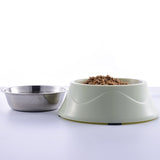 HOTFUN Pet Stainless Steel Single Bowl Fashion Travel Feeding Feeder For Puppy Dog Cat Cute Food Plate Anti-slip Dishes 3 Colors