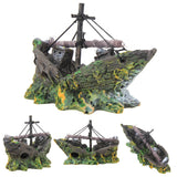 Resin Home Aquarium Ornament Wreck Sunk Ship Aquarium Ornament Sailing Boat Destroyer Fish Tank Tank Aquarium Decoration