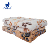 Pet Soft Pet Blanket Winter Dog Cat Bed Mat Foot Print Warm Sleeping Mattress Small Medium Dogs Cats Coral Fleece Pet Supplies