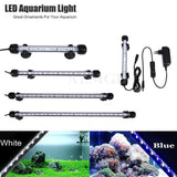 EU US PLUG LED Aquarium Light Underwater Lamp Fish Tank White Blue Waterproof IP68 5050 SMD Submersible Lamp 18CM 28CM 38CM 48CM
