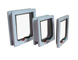 4 Way Lockable Pet Flap Door For Large Medium Small Size Dog Cat White/Coffee