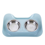 Durable Double Stainless Steel Pets Bowls with Non-spill & Non-skid Design