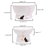 Pet Raised Ceramic Bowl Adult Cat Food Water Bowl Protecting Cervical Pet Feeder Bowl Indoor Cat Kitten Care Feeding Bowls