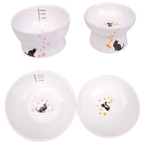 Pet Raised Ceramic Bowl Adult Cat Food Water Bowl Protecting Cervical Pet Feeder Bowl Indoor Cat Kitten Care Feeding Bowls