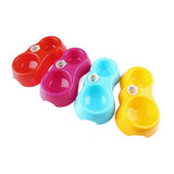 Creative Dual Port Dog Food Dish Bowl Automatic Water Dispenser Feeders Cat Drinking Pet Feeder Pet Drinking Fountain