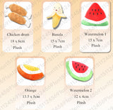 1pc Fruit Vegetable Chicken Drum Bone Squeak Toy For Dog Puppy Plush Red Pepper Eggplant Radish Duck Sounding Pet Toys