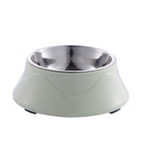 HOTFUN Pet Stainless Steel Single Bowl Fashion Travel Feeding Feeder For Puppy Dog Cat Cute Food Plate Anti-slip Dishes 3 Colors