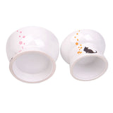 Pet Raised Ceramic Bowl Adult Cat Food Water Bowl Protecting Cervical Pet Feeder Bowl Indoor Cat Kitten Care Feeding Bowls