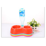 Creative Dual Port Dog Food Dish Bowl Automatic Water Dispenser Feeders Cat Drinking Pet Feeder Pet Drinking Fountain