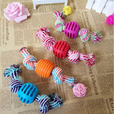 Pet Dog Rope Chew Toys Bone Ball Animal Shape Pets Playing Knot Toy Cotton Teeth Cleaning Toys for Small Pet Puppy