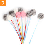 Teaser Feather Toys Kitten Funny Colorful Rod Cat Wand Toys Interactive Stick