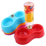 Creative Dual Port Dog Food Dish Bowl Automatic Water Dispenser Feeders Cat Drinking Pet Feeder Pet Drinking Fountain