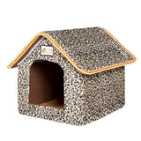 Pet Foldable Bed With Mat Soft Winter Cushion Kennel