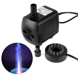 Mini Submersible Water Pump with LED Light for Aquariums KOI Fish Pond Fountain Waterfall underwater light pond Lighting