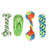 Dog Toys Bite Resist Rope Weave Ball Interactive Toy Cotton Bone Cat Big Puppy Small Dog Chew Knot Teeth Cleaning Training Toy