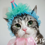[MPK Cat Headwear] Beautiful Cat Hat, Pet Hair Accessories, Cat Headwear, Pet Birthday Hat, Cat Birthday Crown