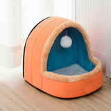  5 Colors Pet Dog Cat Bed Foldable Puppy  House With Toy Ball  Warm Soft Pet Cushion Dog Kennel Cat Castle Fast Shpping