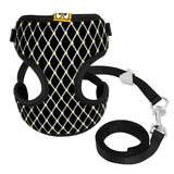 Mesh Harness and Leash Set Rhinestone Breathable Pet Collar