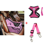Dog Booster Seat Basket Safety Belt Mesh Harness