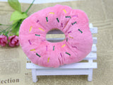 13Cm Sightly Pet Chew Cotton Donut Play Toys Lovely Pet Dog Puppy Cat Tugging Chew Squeaker Quack Sound Toy Chew Donut Play Toys