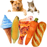 Pet Cat Toy Plush Canvas Bite Toys Catnip Cat Cite Vocal Creative Simulation Vegetable Chicken Bone Toy Chew Squeak Toy 41 A1