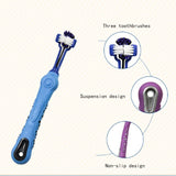 New Dog Toothbrush Three Sided Pet Clean Mouth Supplies Puppy Dogs Cats Teeth Care Cleaning Brushes Grooming Tools