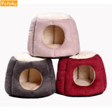 Petshy Foldable Pet Cat House Kennels Nest Winter Warm Kitten Puppy Sleeping Bed Cushion Tent Small Medium Dogs Pets Home Cave
