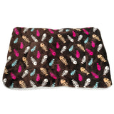 Winter Pet Cushion Blanket Warm Paw Print Fleece Beds